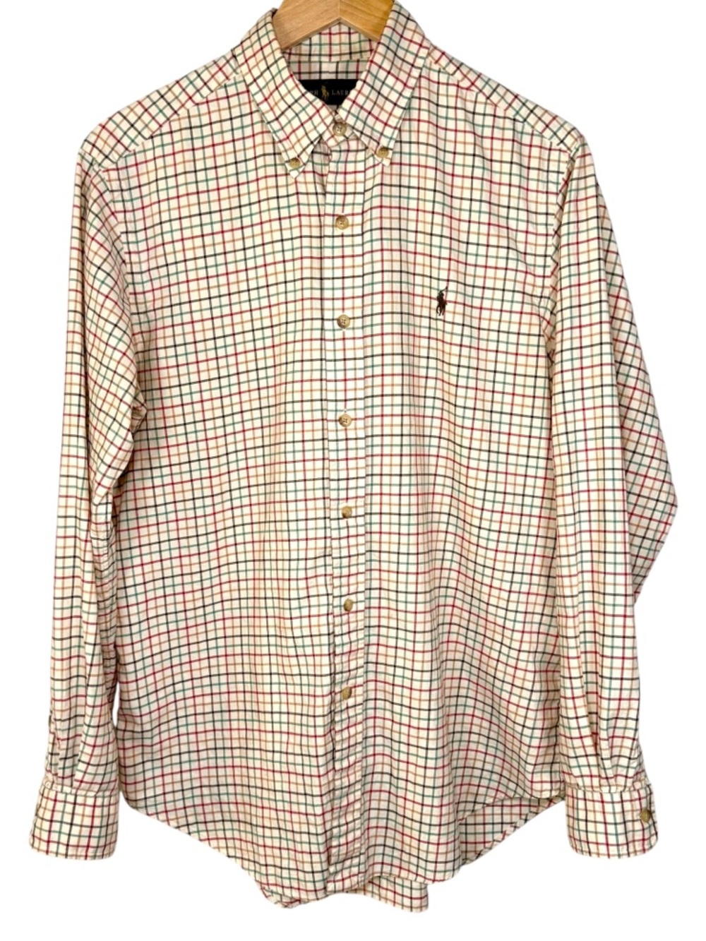 Polo Ralph Lauren Plaid Button Down Shirt Mens M Classic Fit Cotton Logo